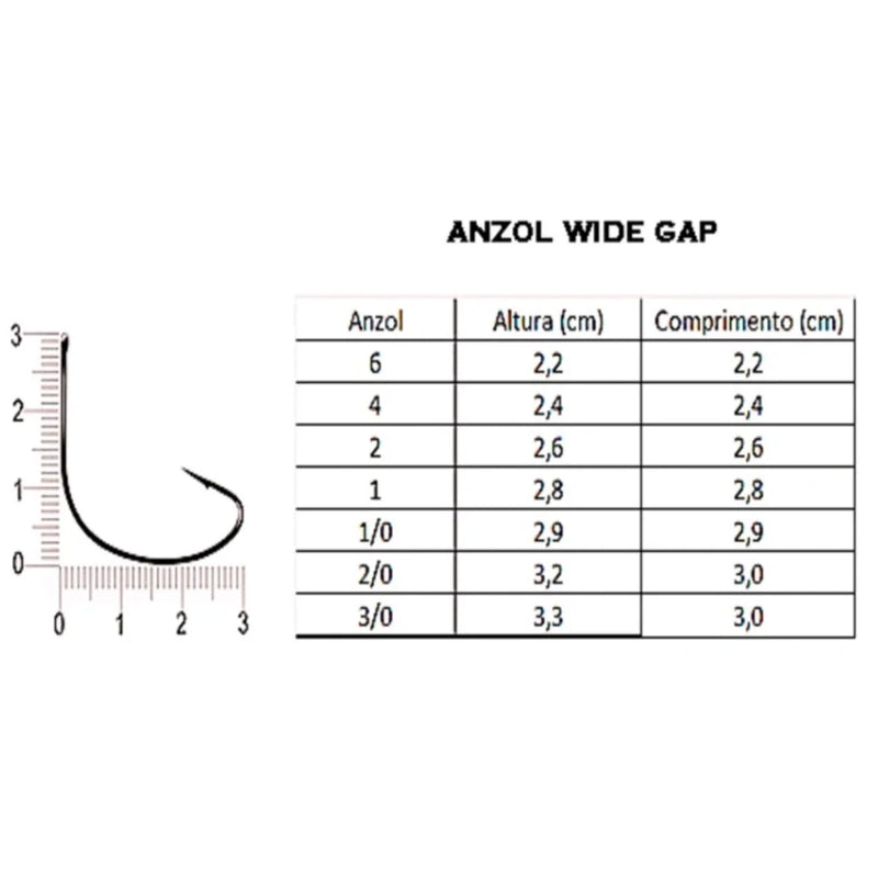 Anzol Zeeo Wide Gap embalagem com 10 unidades